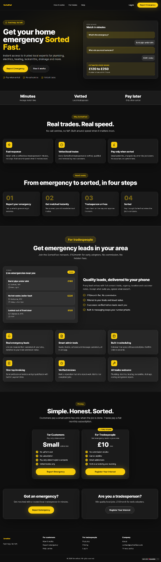 SortedFast website homepage built by Dunne Creative